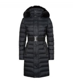 Burberry London Abbeydale Puffer Coat in black – as worn by Abbey Clancy out shopping, December 2015. Casual celebrity fashion | winter coats | what celebrities wear - flipped