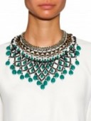 Luxe style collar necklace – ETRO Crystal and bead-embellished necklace. Luxury looks ~ green beaded necklaces ~ designer statement jewellery