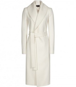 REISS Enna off white longline wrap coat ~ long winter coats ~ chic style ~ classic design - flipped
