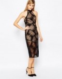 Finders Keepers Heirloom Dress in Black Palm ~ party dresses ~ semi sheer printed fabric ~ occasion wear ~ evening fashion