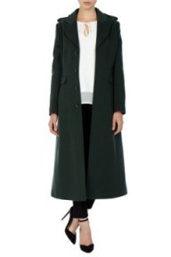 COAST – GENEVA maxi coat in green – as worn by Holly Willoughby on This Morning, 2 December 2015. Celebrity fashion | winter coats | what celebrities wear - flipped