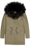 MAJE Gondry faux fur-lined cotton-twill parka – as worn by Natasha Shishmanian out in London, 23 December 2015. Celebrity fashion | designer parkas | winter coats | what celebrities wear