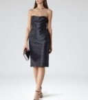 REISS Marilyn midnight structured bandeau dress ~ metallic ~ shimmering party dresses ~ occasion wear ~ cocktail fashion ~ parties