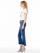 MOTHER Insider Crop Step Fray Jeans – as worn by Emma Roberts shopping in Los Angeles, 23 December 2015. Celebrity fashion | casual star style | designer frayed jeans | blue denim | what celebrities wear