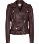 REISS Nira leather biker jacket in deep bordeaux ~ casual jackets