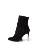 Paul Andrew Taos Fringed Booties in black – as worn by Amal Clooney for a night out in London, 2 December 2015. Celebrity fashion | what celebrities wear | designer high heeled boots | style icons - flipped