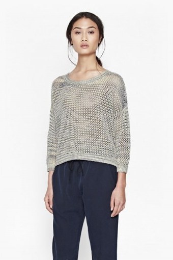 FRENCH CONNECTION – Shimmer Mesh Knitted Jumper. Lurex jumpers | shimmering tops | luxe style fashion | stylish knitwear - flipped