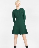 ZARA – Green Skater Dress – as worn by Holly Willoughby on This Morning, 30 November 2015. Celebrity fashion | star style | fit and flare dresses | what celebrities wear