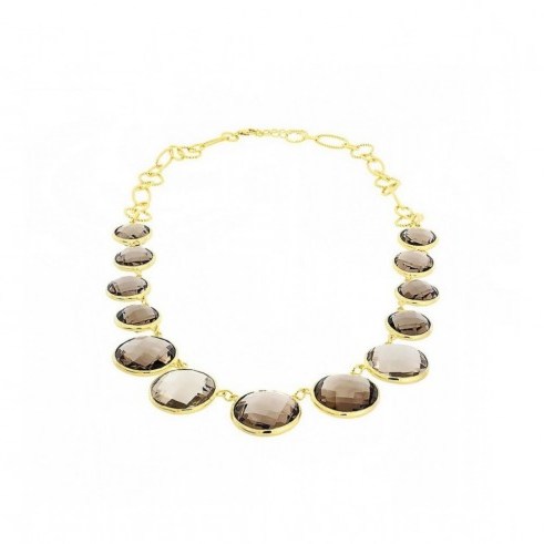 Azendi – Smoky Quartz Statement Necklace – gemstone necklaces – jewellery - flipped