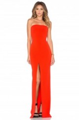 SOLACE LONDON – Alston maxi dress in red – as worn by Michelle Keegan posted on Instagram, 29 November 2015. Strapless evening dresses | celebrity fashion | long occasion gowns | what celebrities wear