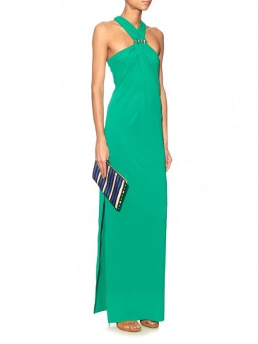 Luxe evening dress – LANVIN Swarovski crystal-embellished stretch-crepe gown ~ Luxury occasion dresses ~ designer fashion ~ long green gowns - flipped