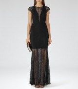 REISS Tami black gown ~ semi sheer gowns ~ party dresses ~ evening wear ~ occasion fashion ~ glamour