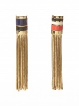Luxe evening accessories – LANVIN Tassel stripe earrings. Designer fashion jewellery ~ long statement earrings ~ occasion accessories ~ luxury style