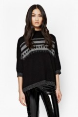 FRENCH CONNECTION – Twinkle Fair Isle Knit in black. Shimmering jumpers | knitted fashion | high neck sweaters | stylish knits | winter style