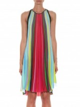 MARY KATRANTZOU – Resort 2016 – Yas Rainbow Stripe-print dress. Designer fashion ~ multicoloured stripes