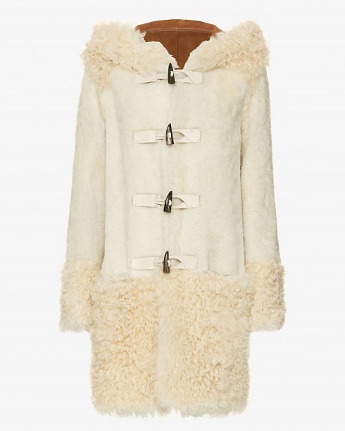 YVES SALOMON SHEARLING TOGGLE COAT in BISCUIT – As worn by Tamara Ecclestone out Christmas shopping in London, 14 December 2015. Celebrity fashion | winter coats | what celebrities wear | style icons clothing - flipped
