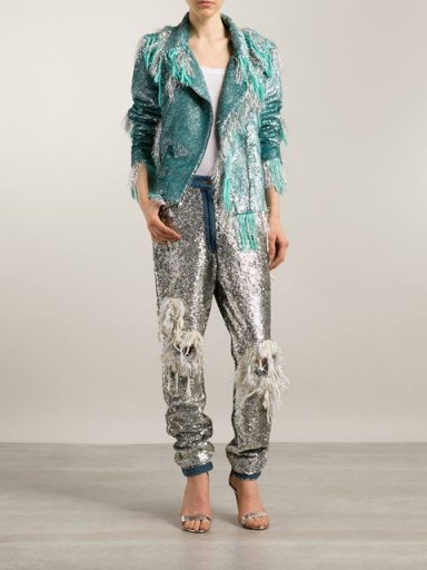 ASHISH silver sequined boyfriend jeans - flipped