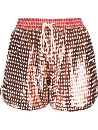 ASHISH red sequined woven shorts - flipped