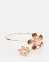 ASOS Flower Twist Bangle Cuff Bracelet in pink – floral cuffs – fashion bracelets – affordable jewellery