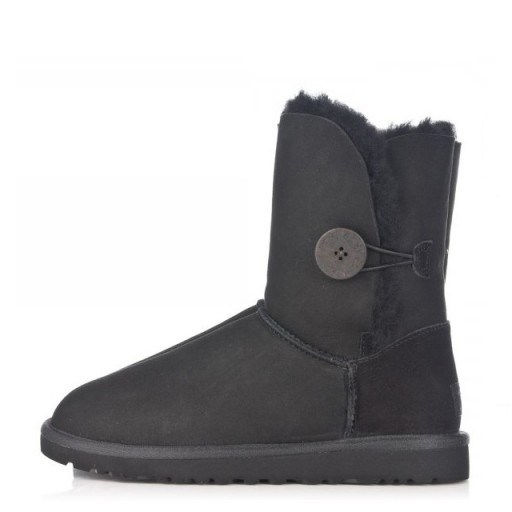 UGG Bailey button boot – black calf length boots – winter footwear – fashion – Rihanna style - flipped