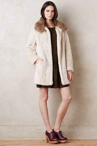 Bizeau Faux-Fur Coat beige by Unreal Fur – winter coats – chic style – neutrals – neutral colours - flipped