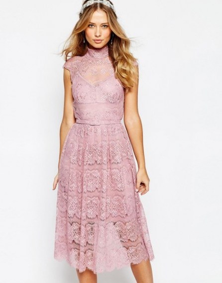 Body Frock Wedding Peony Lace Dress smoked rose – pink bridesmaid dresses – occasion wear - flipped