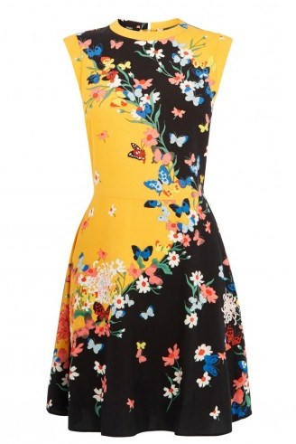 OASIS – BUTTERFLY PLACEMENT SKATER DRESS. Floral dresses ~ flower prints ~ butterflies ~ fashion - flipped