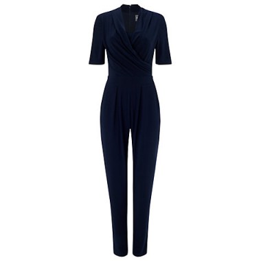 Phase Eight Adele Jumpsuit, Navy – as worn by Lorraine Kelly while appearing on her morning show ‘Lorraine’ on ITV, 21 January 2016. Celebrity fashion | star style jumpsuits | what celebrities wear