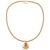 Susan Caplan Vintage 1990s Chanel Oval Pendant ~ gold tone jewellery ~ designer costume necklaces ~ pendants
