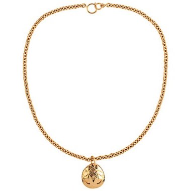 Susan Caplan Vintage 1990s Chanel Oval Pendant ~ gold tone jewellery ~ designer costume necklaces ~ pendants - flipped