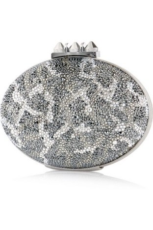 crystal embellished suede clutch #bling #blingbags #christianlouboutin - flipped