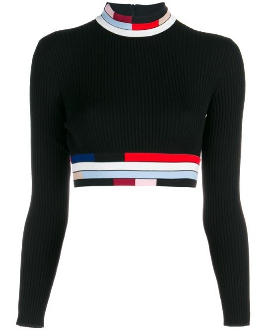 CHRISTOPHER KANE Cropped Knit black. Designer knitwear | crop tops | sweaters | jumpers - flipped