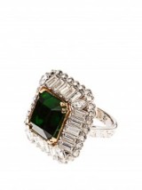 green crystal embellished ring ~ alexander mcqueen ~ bling rings ~ designer jewellery ~ make a statement
