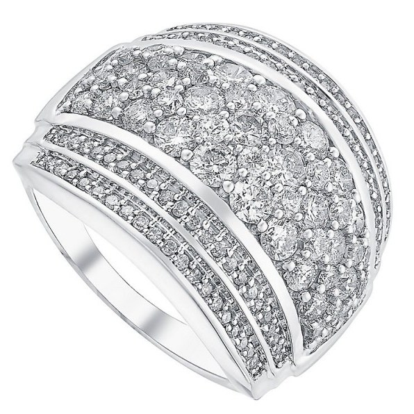 18ct white gold 2ct seven row diamond band ~ bling rings ~ make a statement ~ diamond ~ jewels ~ jewellery - flipped