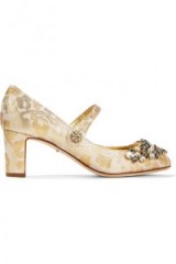 Luxury Mary Janes ~ DOLCE & GABBANA Embellished metallic brocade Mary Jane pumps ~ jewelled shoes ~ designer accessories ~ love Italian fashion