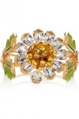 Statement jewellery ~ DOLCE & GABBANA Gold-plated, Swarovski crystal and enamel cuff ~ floral cuffs ~ designer bracelets ~ costume jewellery