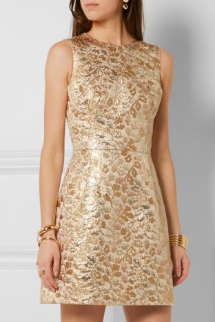 DOLCE & GABBANA Metallic brocade mini dress ~ love Italian fashion ~ designer dresses ~ 60s style clothing ~ luxurious ~ glamour - flipped