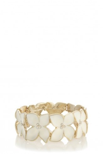 OASIS – ENAMEL FLOWER STRETCH WRIST WEAR BRACELET. Floral bracelets ~ fashion jewellery - flipped