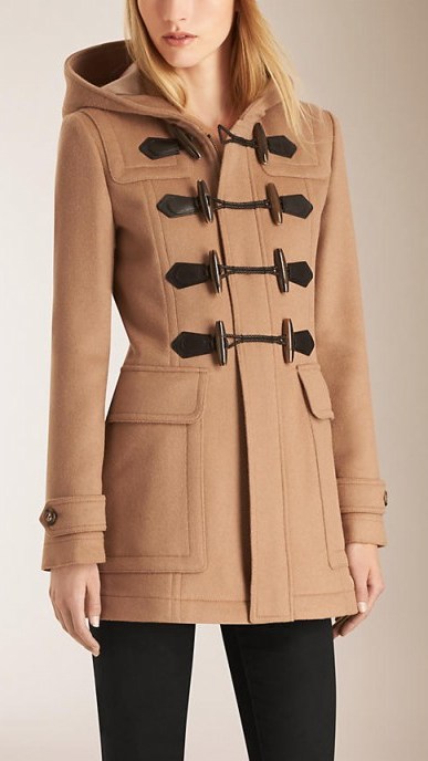 Burberry fitted wool duffle coat in new camel ~ winter coats ~ casual luxe ~ designer outerwear - flipped