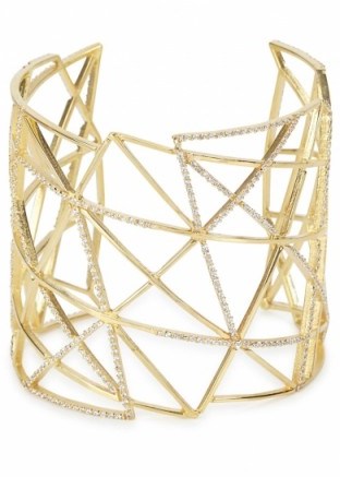 JOANNA LAURA CONSTANTINE Gold-plated cuff with Swarovski crystals ~ jewellery ~ embellished cuffs ~ chic style - flipped