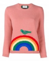 GUCCI Wool Rainbow Knit in pink. Designer knitwear | womens jumpers | knitted sweaters