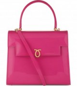 LAUNER Traviata patent-leather tote magenta – deep pink handbags – designer bags – chic accessories