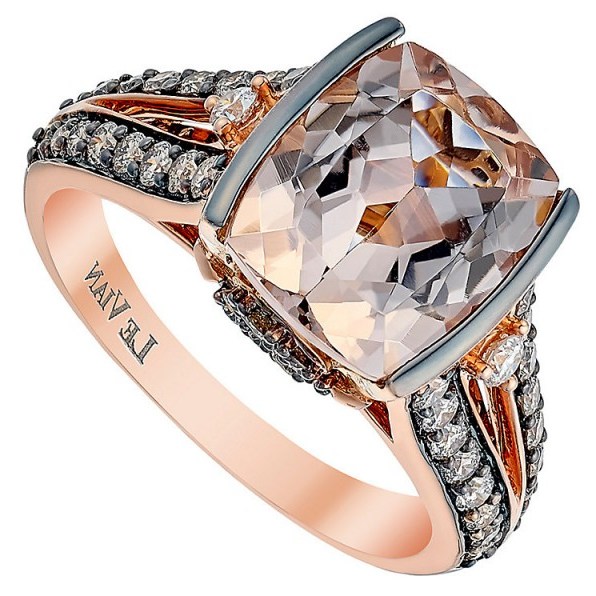 le vian 14ct strawberry gold chocolate morganite ring ~ bling rings ~ jewellery ~ make a statement ~ jewels ~ diamonds - flipped