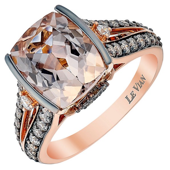 le vian 14ct strawberry gold chocolate morganite ring ~ bling rings ~ jewellery ~ make a statement ~ jewels ~ diamonds