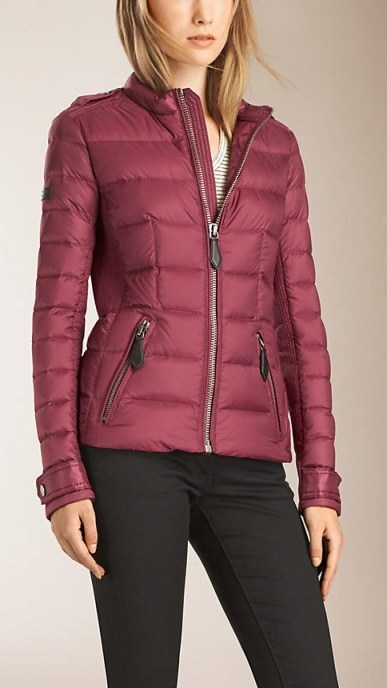 Burberry lightweight down filled fitted jacket in garnet pink ~ winter fashion ~ quilted jackets ~ casual luxe ~ designer outerwear ~ warm coats - flipped