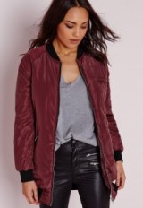 Missguided longline padded bomber jacket burgundy. Winter jackets ~ casual fashion ~ luxe style