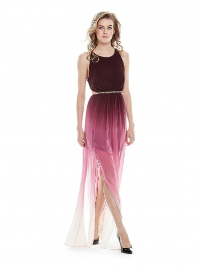 Marciano Long degrade Dress – purple ombre – semi sheer occasion gowns – maxi dresses