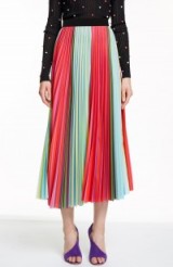 Mary Katrantzou Resort 2016 Pleated Rainbow Stripe Midi Skirt ~ pleats ~ multi-coloured ~ designer midi skirts
