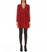 MICHAEL MICHAEL KORS Animal-print chiffon dress red – designer dresses – leopard prints – printed fashion