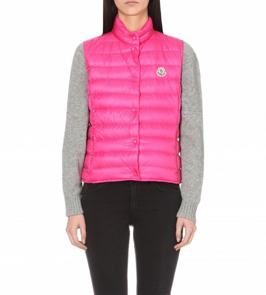 MONCLER Liane quilted gilet fuschia – bright pink gilets – sleeveless
